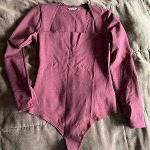 Abercrombie & fitch Long Sleeve wine color Burgundy Bodysuit women’s medium